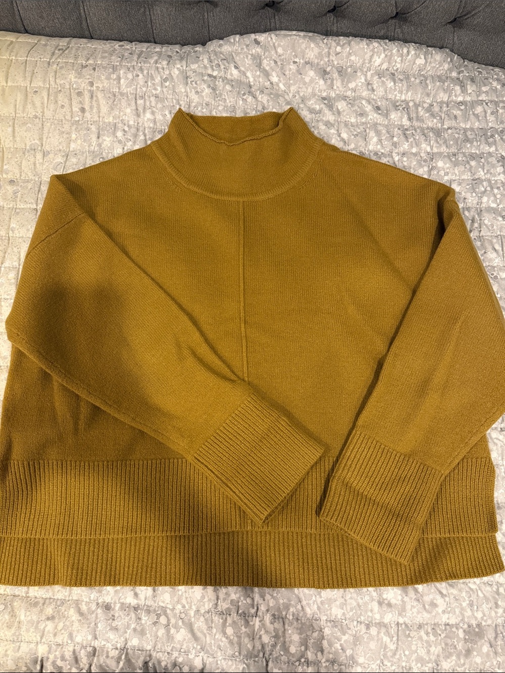 AllSaints Women’s Turtleneck Sweater in Mustard 100% marino wool